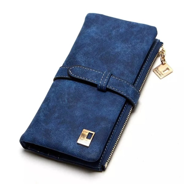 Luksuriøs lang designerpung til kvinder, Multi-position clutch taske, Multi-position pung, Kortholder blue