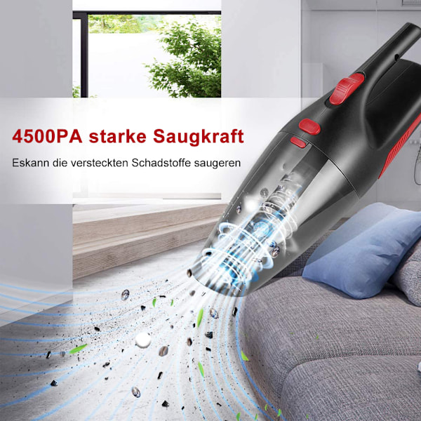 Johdoton kädessä pidettävä varsi-imuri, jossa on kahva, USB-lataus ja LED-valo Style-1