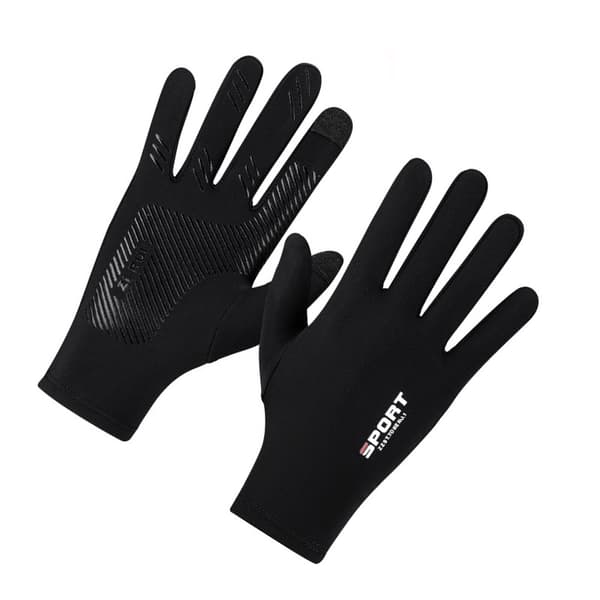 Touch Screen Cykelhandsker, Sort, Størrelse M, Anti-Slip Silikonegreb, Varm Fleeceforet M