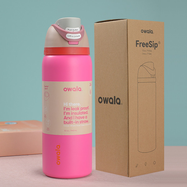 Owala Sportsflaske i rustfritt stål med vakuumisolering – den perfekte følgesvenn for våre utendørseventyr på Amazon 30 oz Red