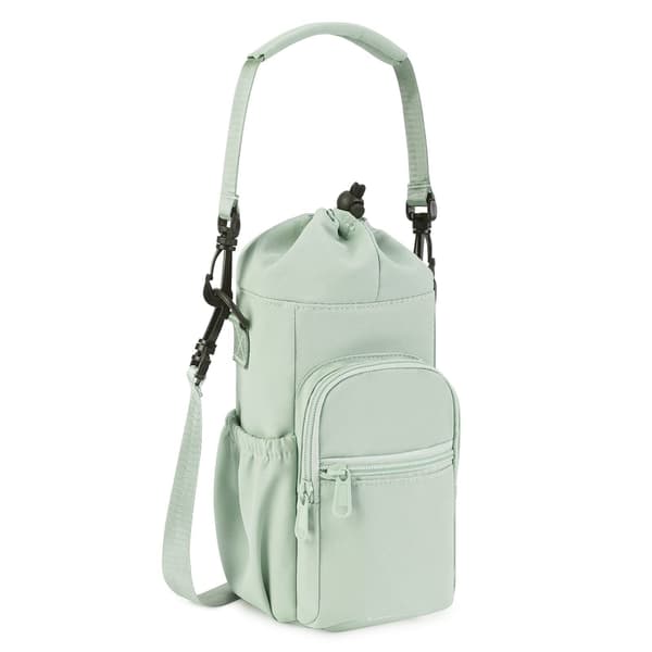 Isolerad vattenflaskväska, crossbody axelrem, aluminiumfoliefoder, svart Purple