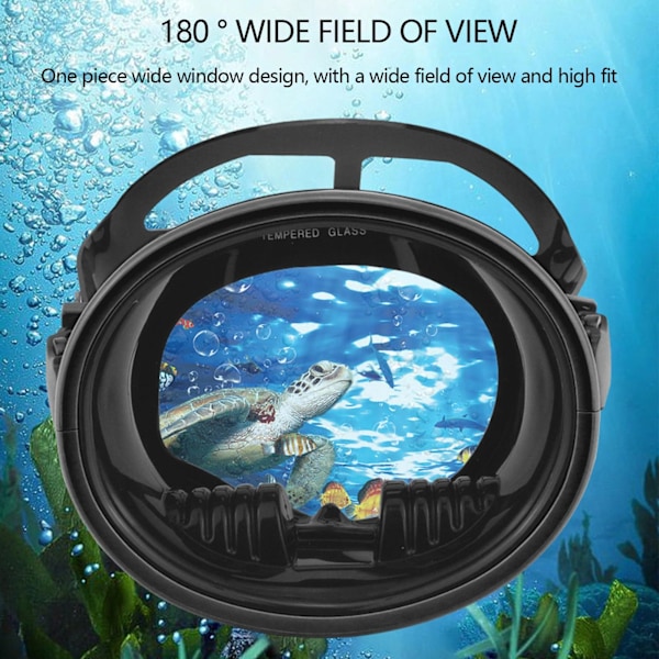 Vidvinkeldykarglasögon 180° Panoramavy Mask + Nässkydd Vuxna B5