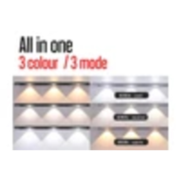 20cm LED Sladdlös Garderobsbelysning Rörelsesensor Lampa 3 Färger Interlace Floodlight Batteridriven Uppladdningsbar Silver