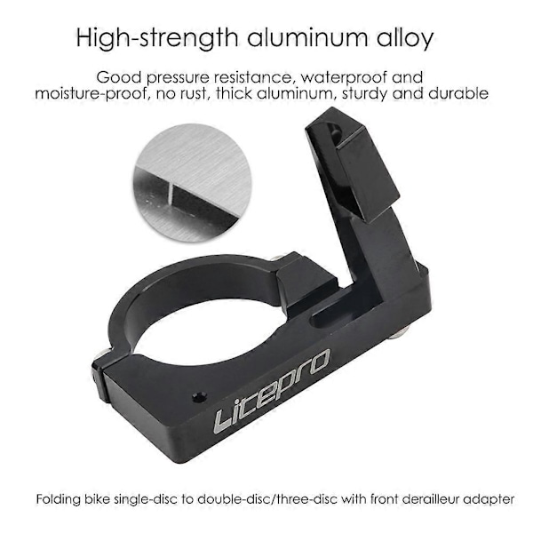 2X Sp8 Foldecykel Front Derailleur Adapter Konvertering Monteringsbase 40mm Klemmering BMX Cykling