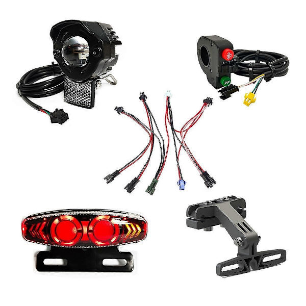 Ebike Elektrisk Cykel Framljus Bakljus Blinkers Bromsljus Set 24V 36V 48V för Mountain Fol