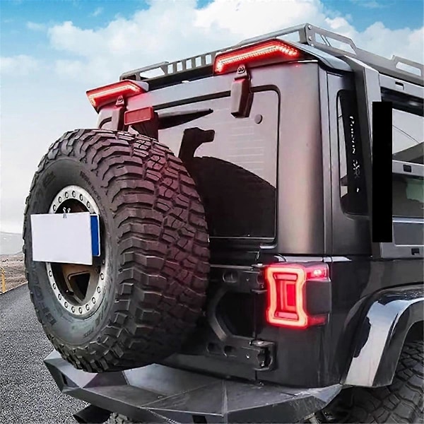 För Jeep Wrangler 2007-2023 Bakre Takljus Spoiler Bakre Sidosplitter Toppfläns Bakvinge