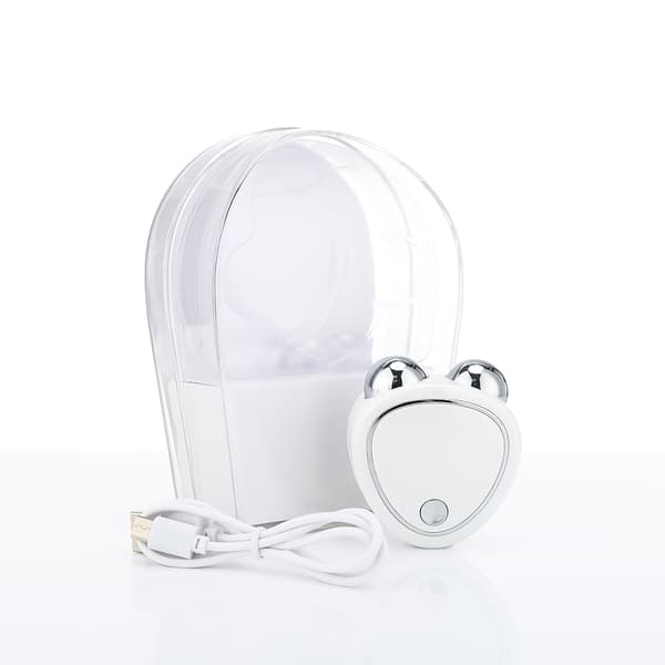 EMS Microcurrent Ansigtsmassager til hudforyngelse og fjernelse af ansigtsrynker White
