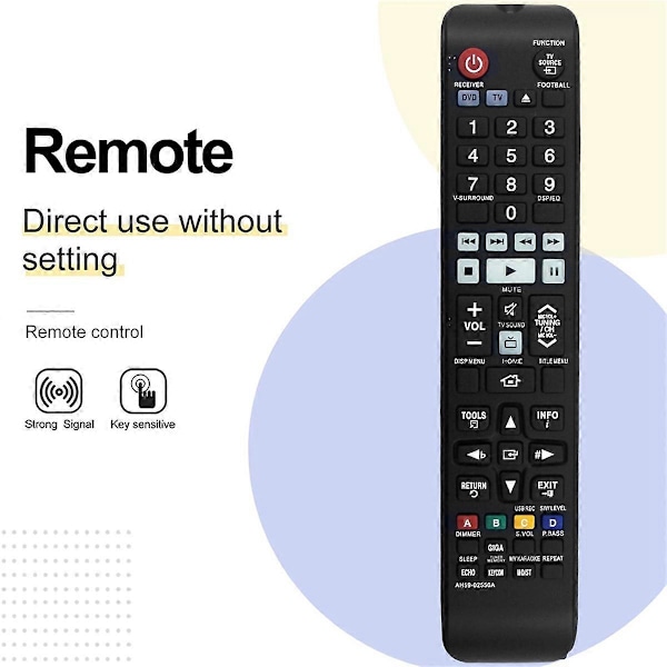 Ersättningsfjärrkontroll AH59-02550A för Samsung hemmabiosystem HT-F450K HT-F453K HT-F453HK Black