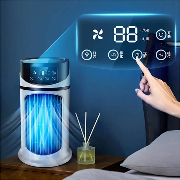 Mini Bærbar Aircondition, Vandkølingsventilator, Luftkøler til Kontor