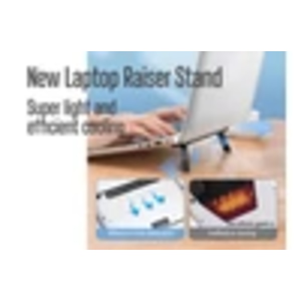 6mm Tynd Laptop Stand Hæver Kompakt Bærbar Skridsikre Fødder Elegant Kompatibel Sort