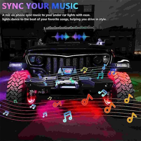 LED-lys til undervogn, drømmefarvede strip-lys med app-styring, neon-accentlys til bilens ydre