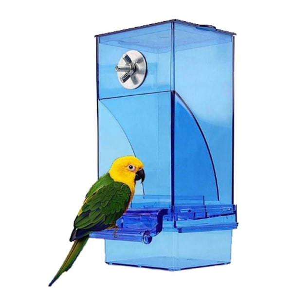 Automatisk fuglefoderautomat med siddepind blue