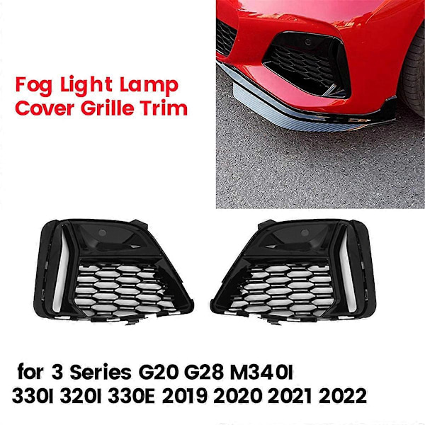 1 par främre dimljus grill trimskydd för BMW 3-serie G20 G21 G28 M340I 2019-2022 51118075649 5111