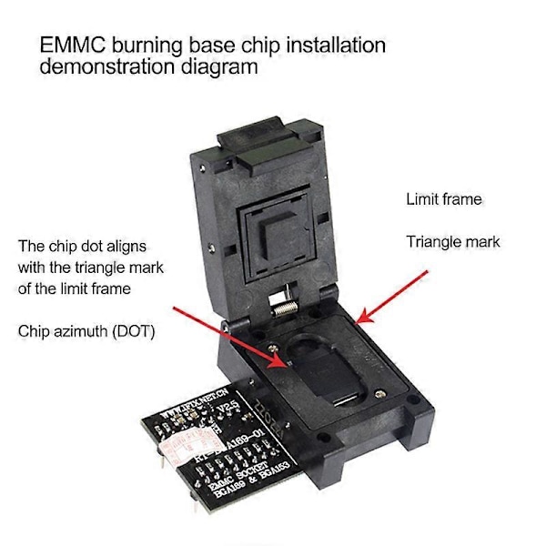 RT-BGA169-01 BGA169 / BGA153 EMMC Adapter V2.5 med 4 stk. BGA-afgrænsningsboks til RT809H-programmerer
