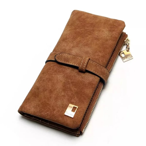 Luksuriøs lang designerpung til kvinder, Multi-position clutch taske, Multi-position pung, Kortholder coffee