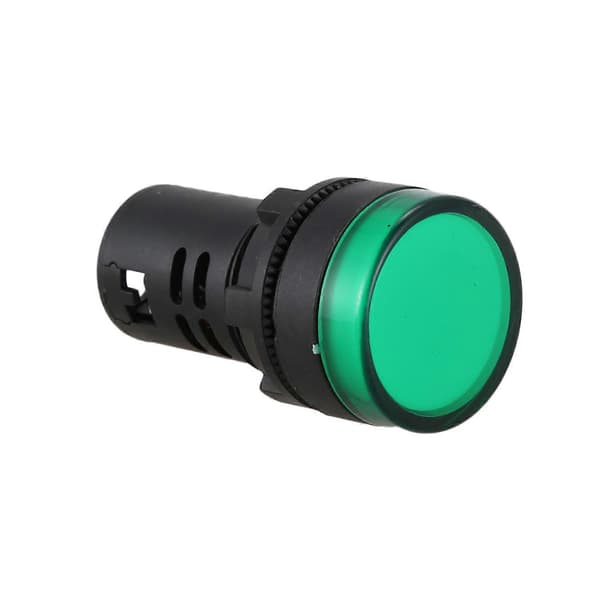 2 stk. AC220V Grøn LED Strømindikator Pilot Signallampe 22mm Dia