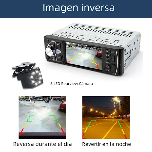 1Din Bilradio Stereo Bluetooth MP5 MP3 4.1 Tum Pekskärm, Rattstyrning, Backkamera, Satellitsändning With Remote Control