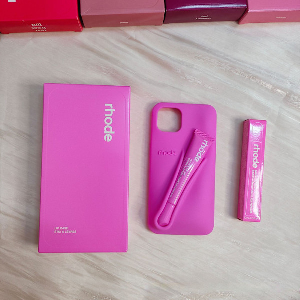 Rhode Lip Case med Listick Lip Gloss 3D Telefonfodral - Shortcake iPhone12