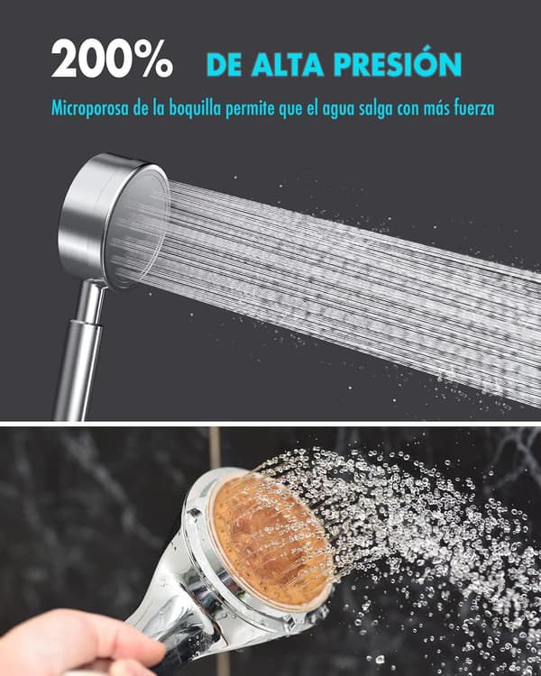 Dusjhode, med høytrykks dusjhode i rustfritt stål Shower