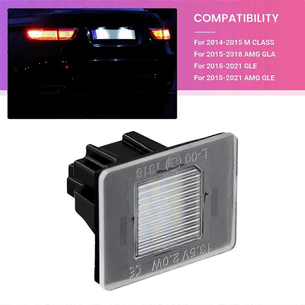 1 stk. LED nummerpladelys bageste bagklap nummerpladelys til Mercedes Benz A B C V GLA GLB G