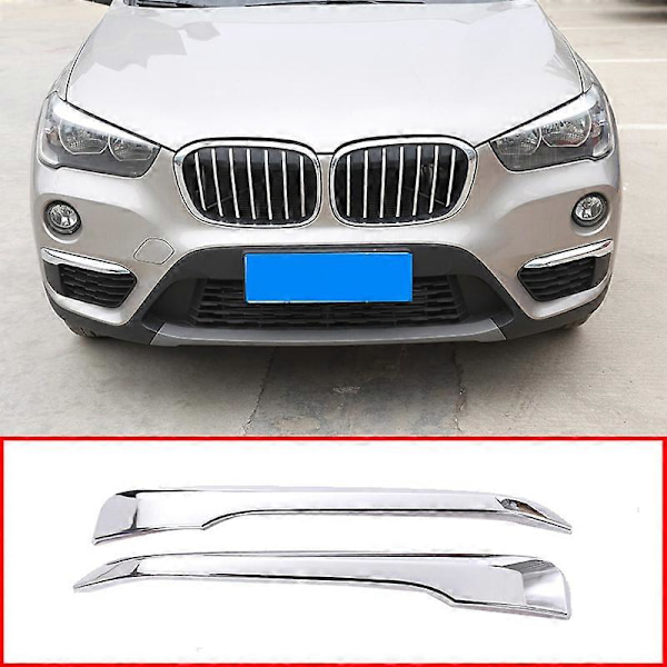 2 st Krom Bil Främre Dimljus Kåpa Trim Formning Tillbehör för BMW X1 F48 2016 2017 2018 2019