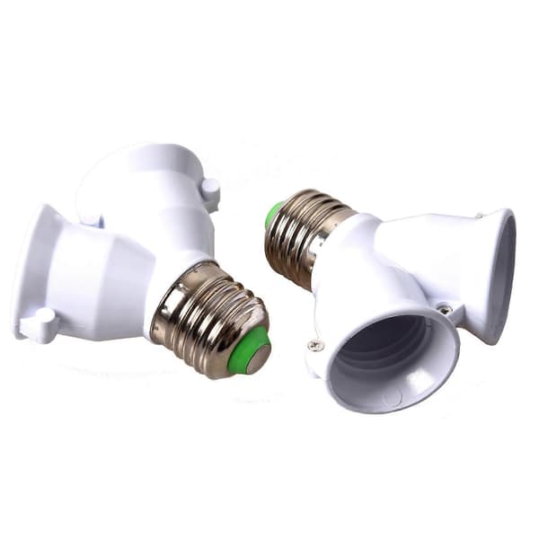 2x E27 Adapter E27 till Dubbel Skruvsockel Konverterare