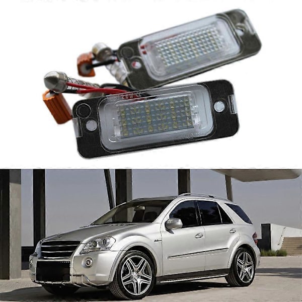 2X LED-registreringsskyltsbelysning för Mercedes-Benz W163 W164 X164 ML GL