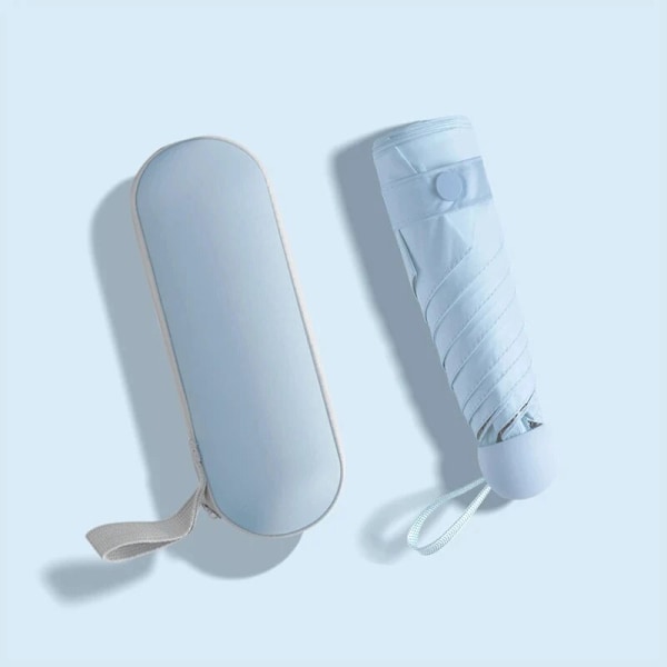 Automatiskt hopfällbart reseparaply 1 st med 6 förstärkta ribbor, vattenavvisande, lättviktigt, kompakt för daglig användning 1pc light blue