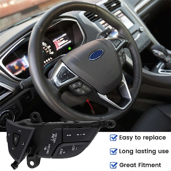 Bilratt Farthållarknapp Monteringssats Multifunktionsbrytare DG9T-9E740GFW för Ford Fusion