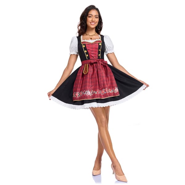 Oktoberfest Dirndl-kjole cosplay-kostyme, bayersk München, S-XL, polyester, dame L - Picture