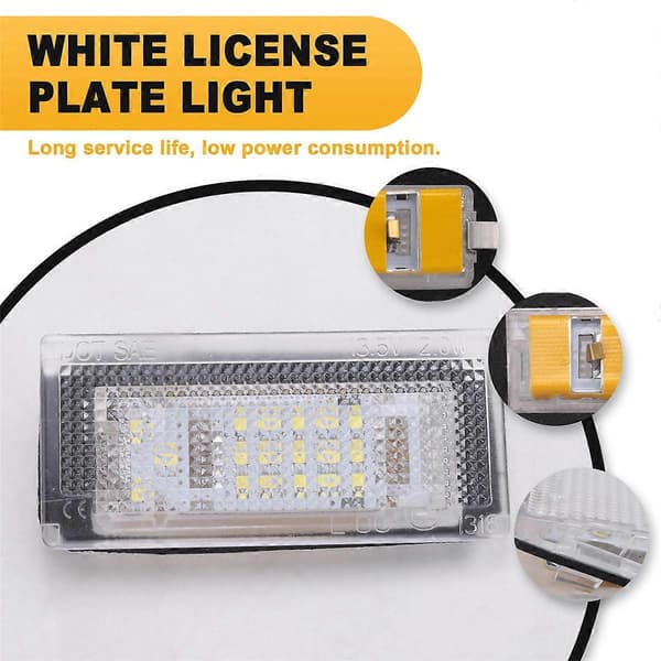 2 stk. nummerpladelys 18 LED 3528SMD hvidt nummerpladelys til BMW E46