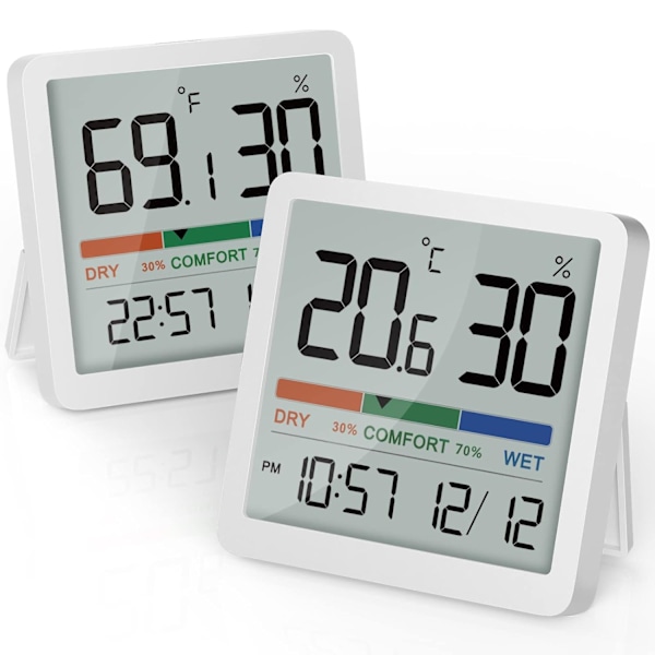 Digital LED Vekkerklokke med Bakgrunnsbelysning og Termometer