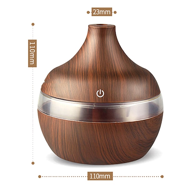 Eterisk oljediffuser, 300 ml oljediffuser med 4 tidsinnstillinger, aromaterapidiffuser med automatisk avslåing, kjølig tåkefunksjon