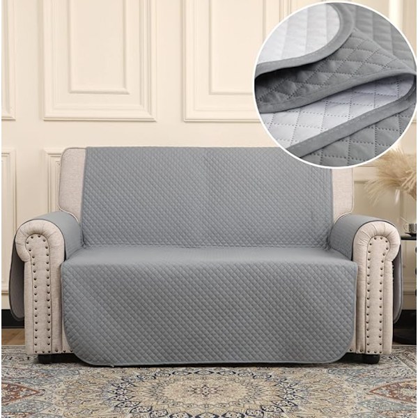 Vändbart sofföverdrag 1-4 sits med 6 färger att välja mellan 2 Seats - 110cm Grey
