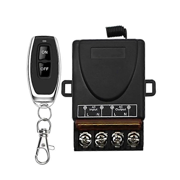 AC 220V 30A 1CH 433MHz Trådlös Fjärrkontroll Switch RF Relä Mottagare Av/På Sändare för El Black