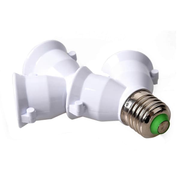 2x E27 Adapter E27 till Dubbel Skruvsockel Konverterare