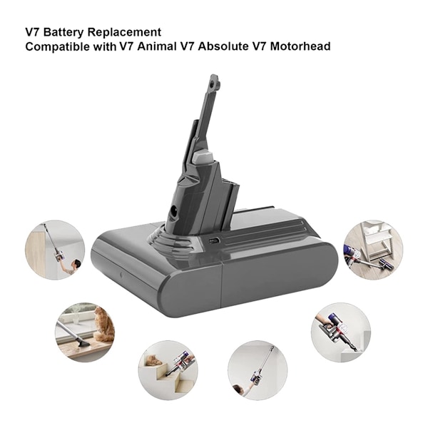 21.6V V7 Batteriadapter + Filtre Komplett Sett Erstatning for Dyson V7 FLUFFY V7 Animal V7 Pro Støvsuger