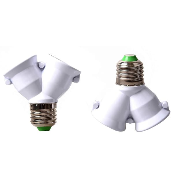 2x E27 Adapter E27 till Dubbel Skruvsockel Konverterare