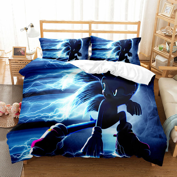 Lightning Sonic Tryckt Påslakanset-06212s SINGLE 135x200cm