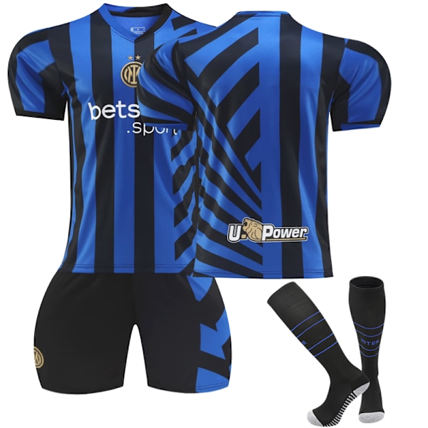 2425 Inter Milan Randig Fotbollströja Med Strumpor 22(120-130cm)