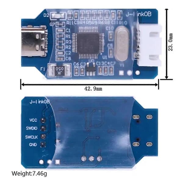 Kompatibel for J-Link OB ARM Simuleringsdebugger SWD Programmer STM32 Nedlasting Jlink Generasjon V8