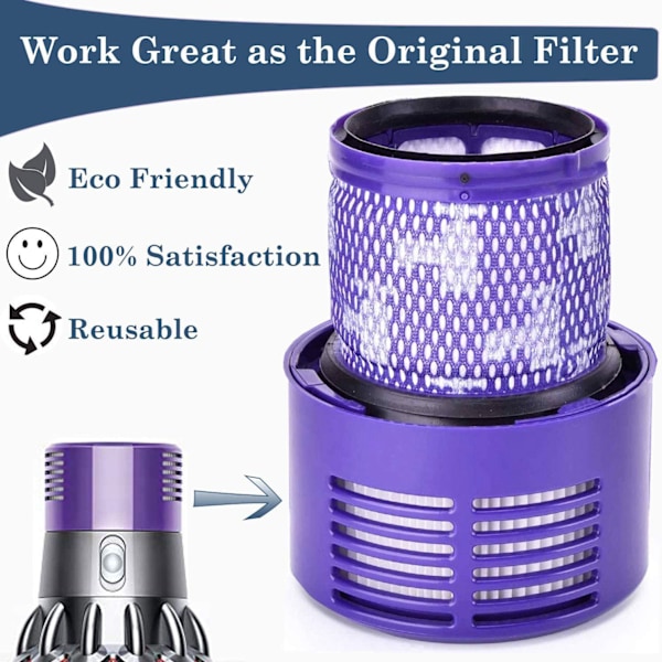 Vaskbart Filter Hepa Enhed til Dyson V10 SV12 Cyclone Animal Absolute Total Clean Støvsuger Filtre Reservedele A