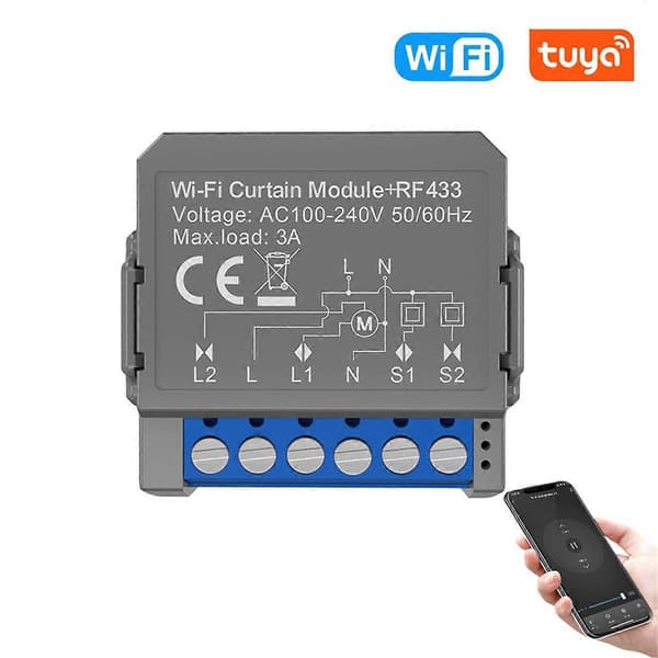 Tuya Smart WiFi Gardinbryter Persiennebryter RF433