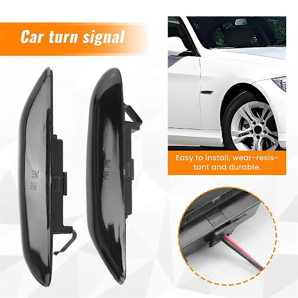 Dynamisk LED Blinkers Sidomarkeringslampa Sekventiell för -BMW 1 3 5 X Serien E46