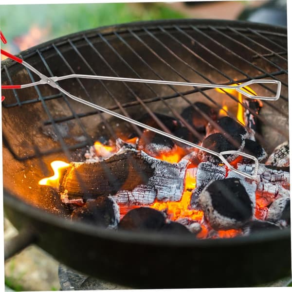 Set med 5 trätänger för öppen spis, grill, camping, eldstad utomhus
