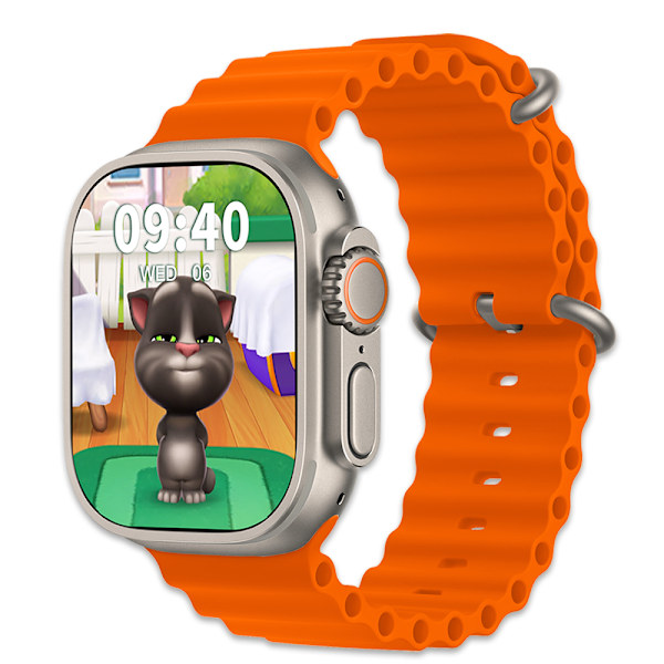 HK9 Ultra 2 Max Smartklokke, AI Kunstig Intelligens Enhet, Hjertefrekvensdeteksjon, Informasjonspåminnelse, 1GB, AMOLED, 2024 Ny Orange