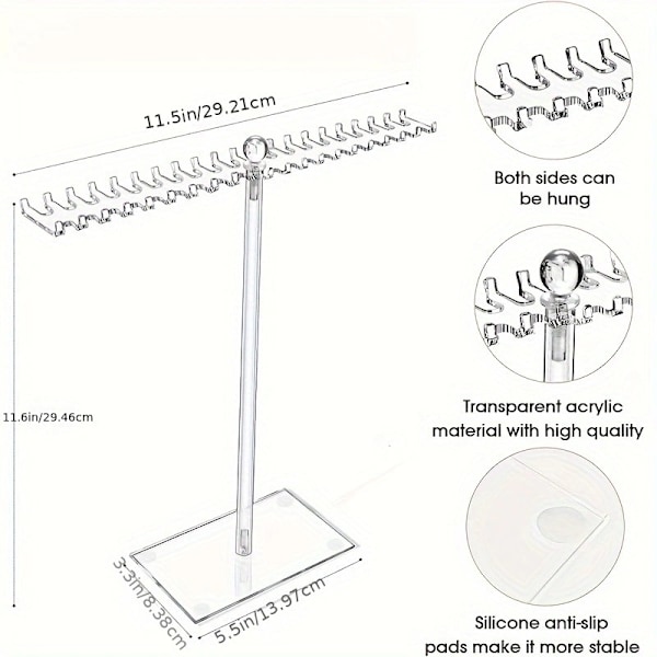 Øredobbeholder, 144 poser med trebase, displaystativ Storing necklaces-b