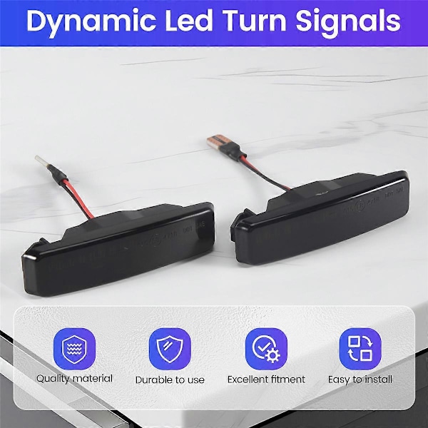 LED Sidomarkeringsljus Dynamisk Rökfärgad Blinkers För-BMW E39 5ER 1995-2003
