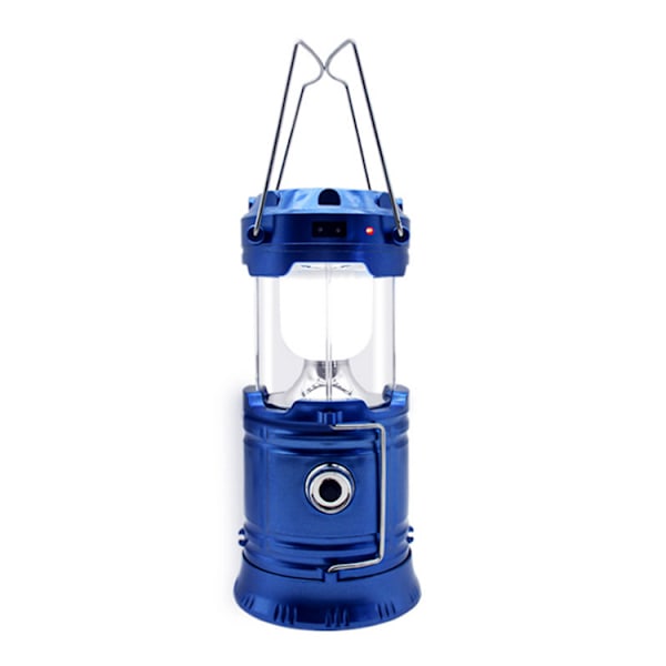 Bærbar solcelleopladelig LED-campinglampe vandtæt, 2/1 stk., indendørs batterier, solcelleoplader til mobiler 1 unit blue