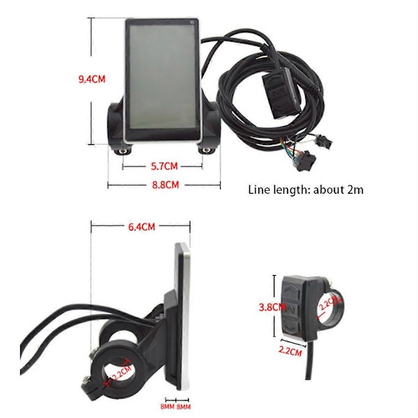 36-60V Plastik Elektrisk LCD M5 Display Meter Display Smart KT Cykel Modifikation Motorcykel Pa
